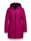 Coat in fuchsia with hoodie