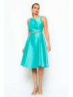 Dress in metallic turquoise