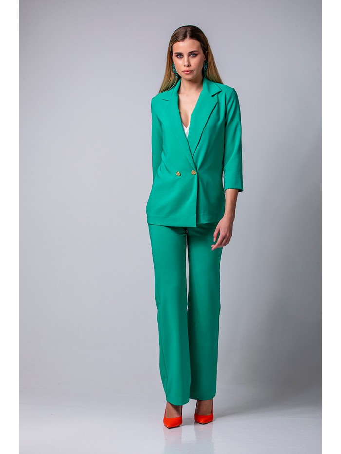 Straight line pants in light green colour